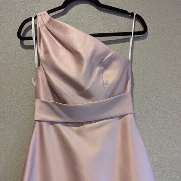 Alfred Sung D815S One-Shoulder A-Line Satin Gown – Size 2R ✨ - Picture 3 of 8
